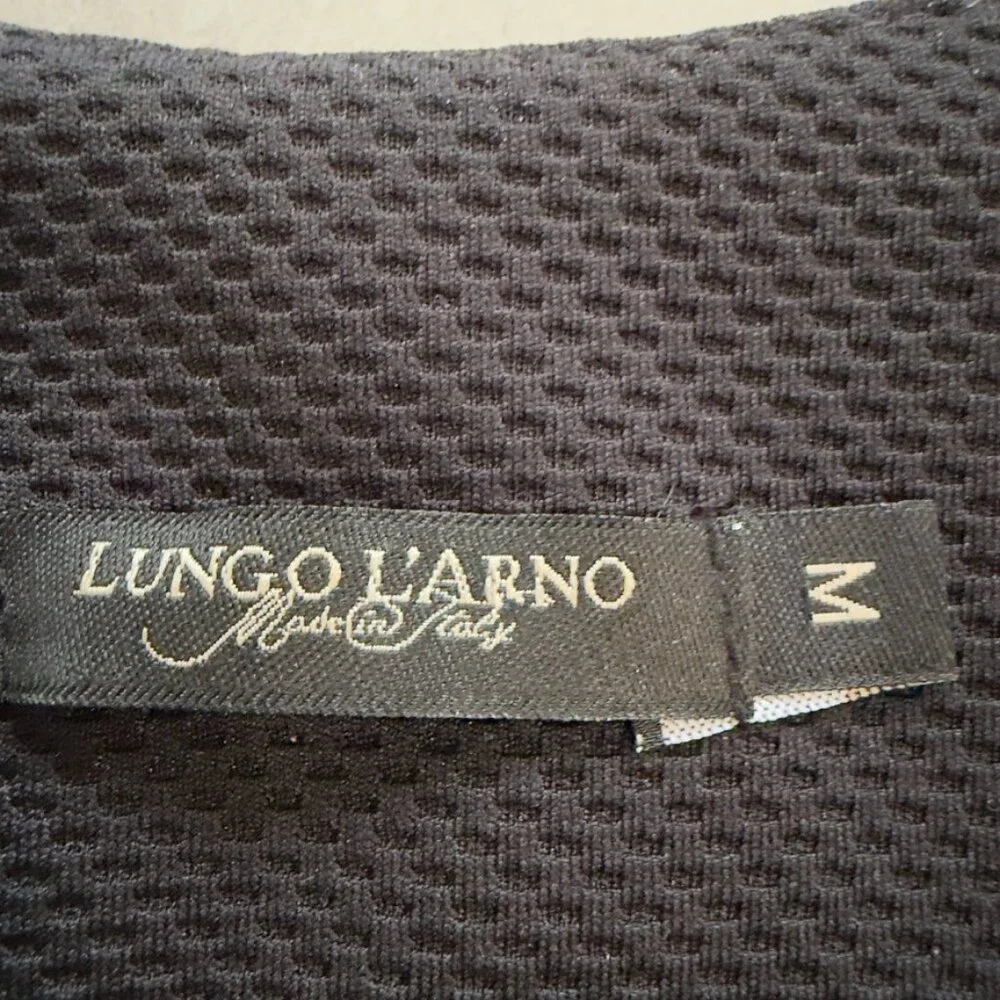 Lungo L’Arno Textured Black Zip-Front Jacket – Size Medium - Picture 3 of 9